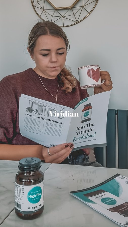 Instagram post by @bumpbabyyou for Viridian Nutrition. Caption reads: We all take supplements to stay healthy, but it’s....