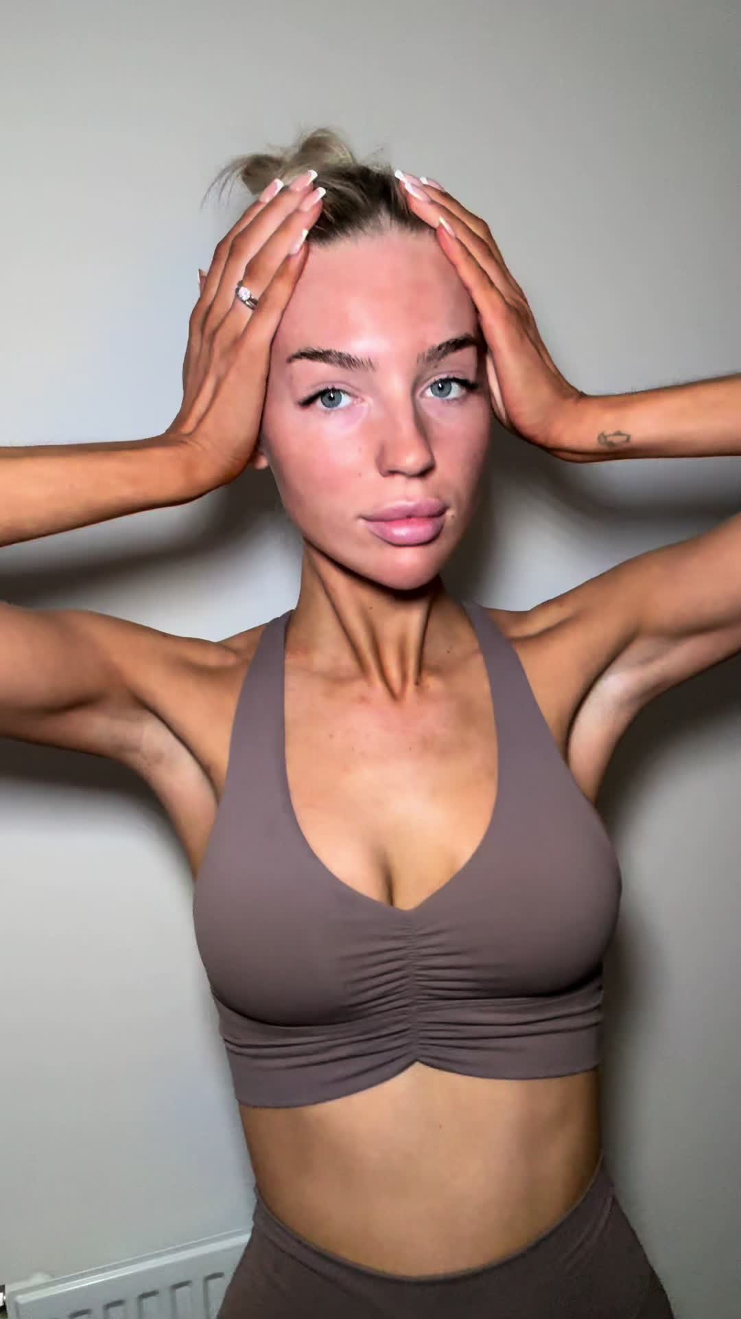 TikTok post by @teags86 for Rose & Caramel. Caption reads: AD @Rose & Caramel tan remover gloves forever and....