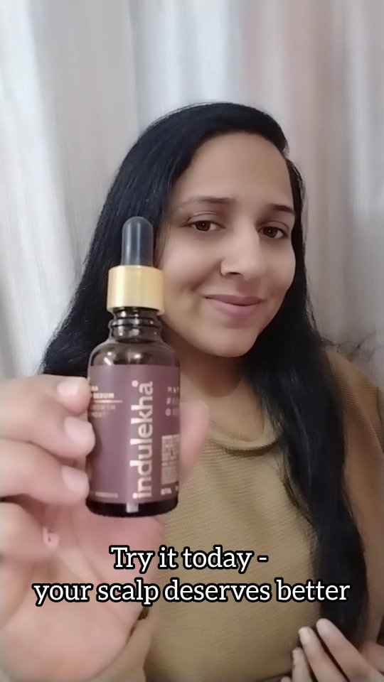 Instagram post by @cutie_nehha for Indulekha. Caption reads: #AD Looking for natural hair growth support?
This....