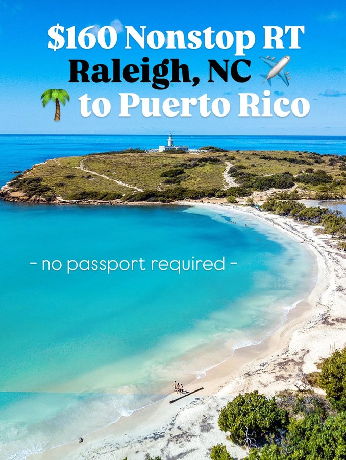Instagram post by @welltraveledchild for Discover Puerto Rico. Caption reads: 🇵🇷🌴 August 9-16, 2025☀️✈️

No passport is....