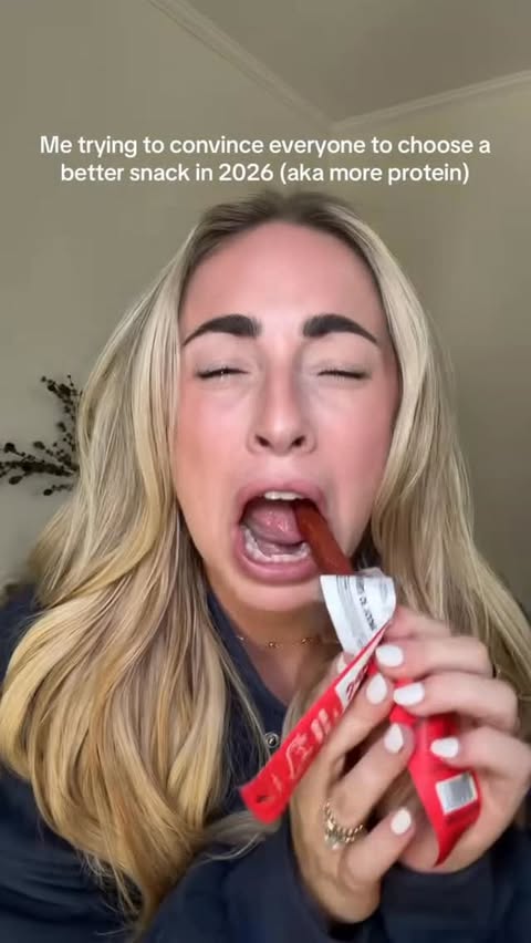 Instagram post by @daylehoffmankerns for Chomps. Caption reads: [...] better snack in 2026 (aka more protein)....