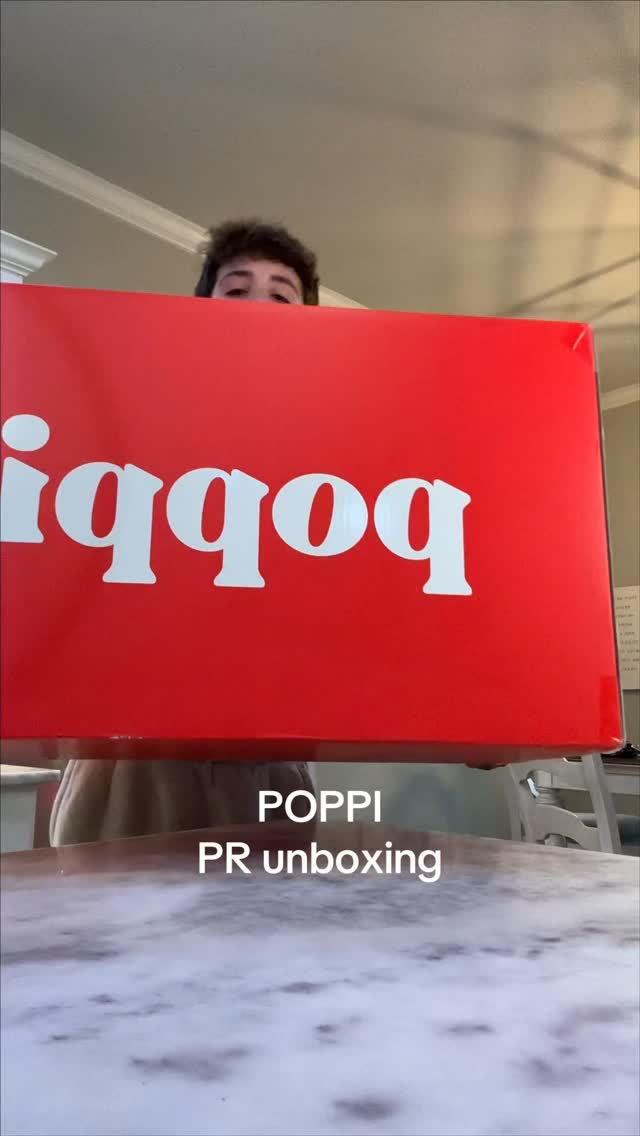 Instagram post by @jaxsongauntt for Poppi. Caption reads: THANK YOU @drinkpoppi #unboxing #pr #foryou.