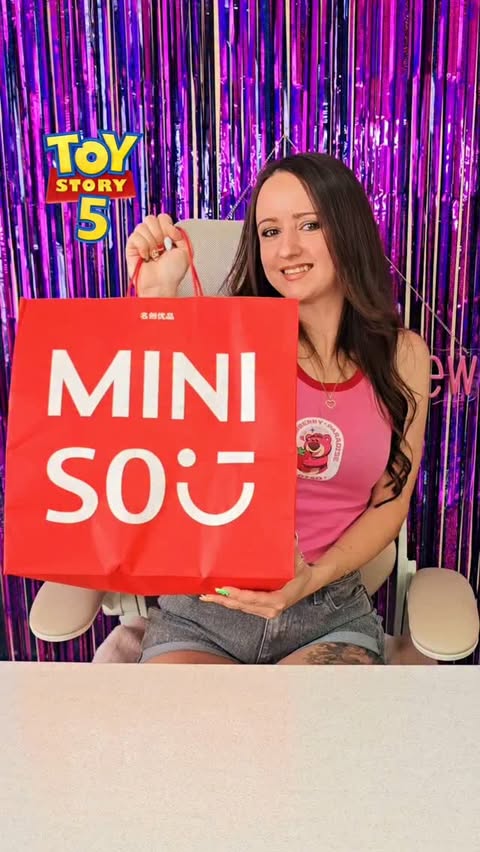 Instagram post by @tanjastoysreview for MINISO. Caption reads: Hello Bielefeld🛍 Miniso YOYO × Toy Story 5....