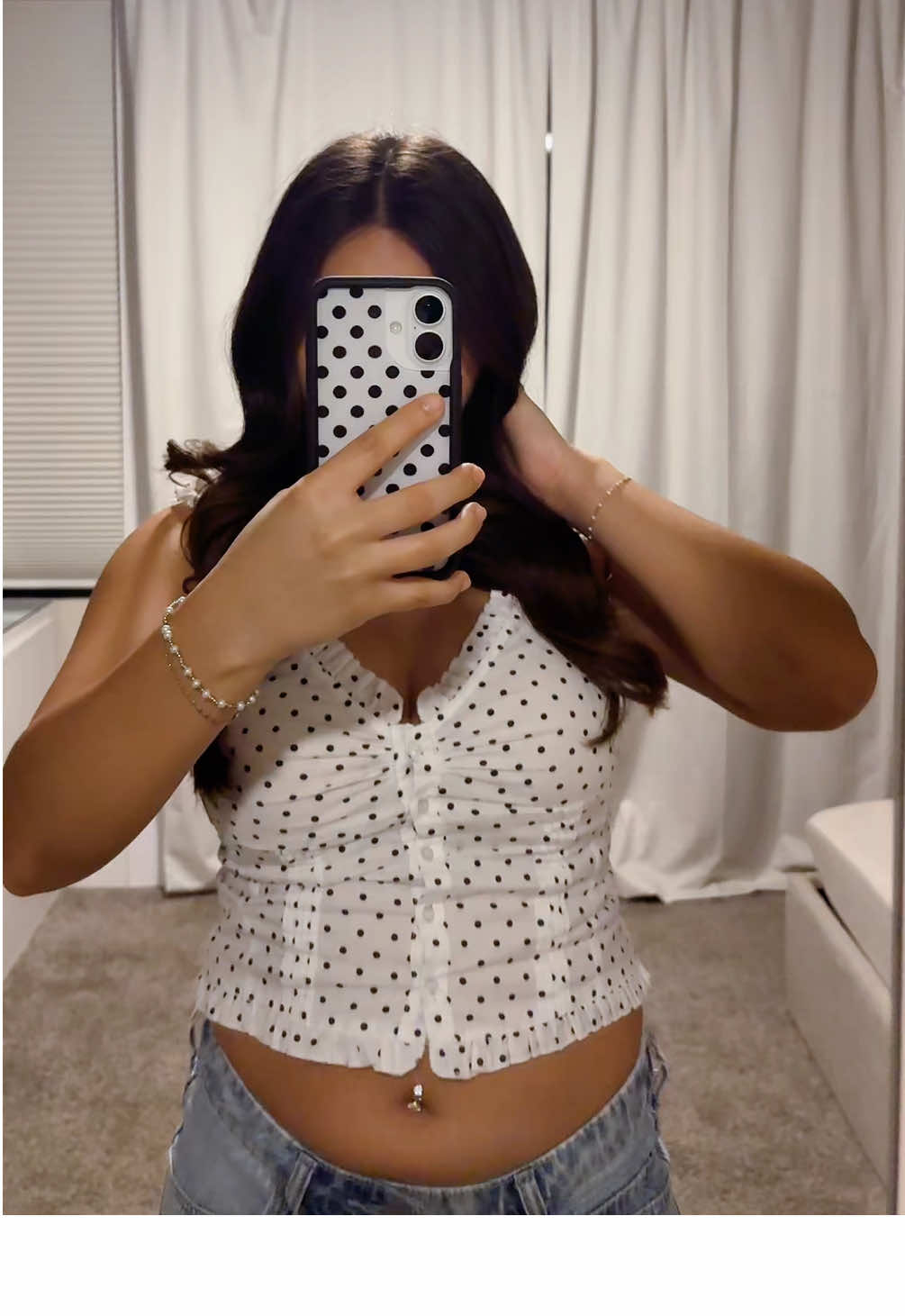 TikTok post by @jocelynnn.marieeee for Wildflower Cases. Caption reads: [...] fell for the polka dot propaganda....