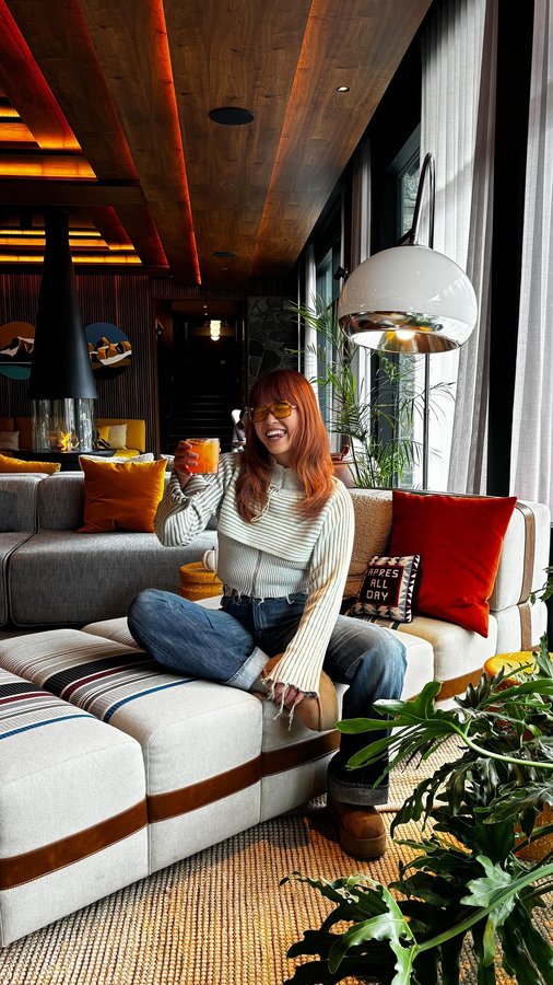 Instagram post by @yourgirlneens for Moxy Hotels. Caption reads: only letting the stars guide my travels from now....