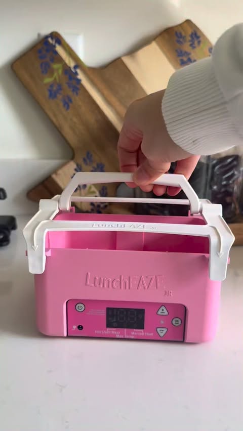 Instagram post by @lunchboxforbella for LunchEAZE. Caption reads: [...] for my daughters hot lunch in the Pink....