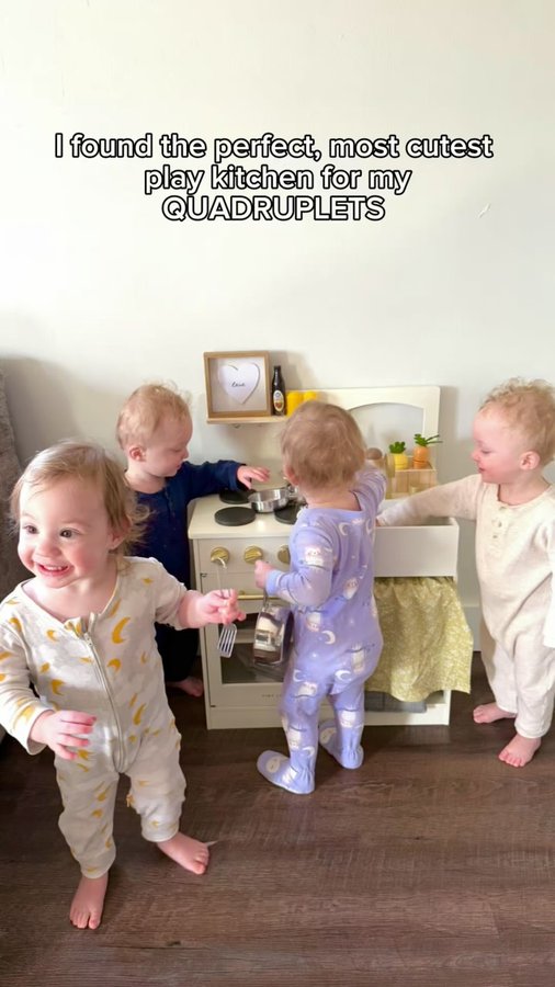 Instagram post by @hannah_cmack for Tiny Land. Caption reads: [...] NEW FAVORITE TOY 🤍 LINK IS IN MY BIO....