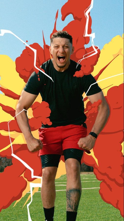 Instagram post by @patrickmahomes for Panini America. Caption reads: A true 1-of-1! Icons don’t copy or imitate, they....