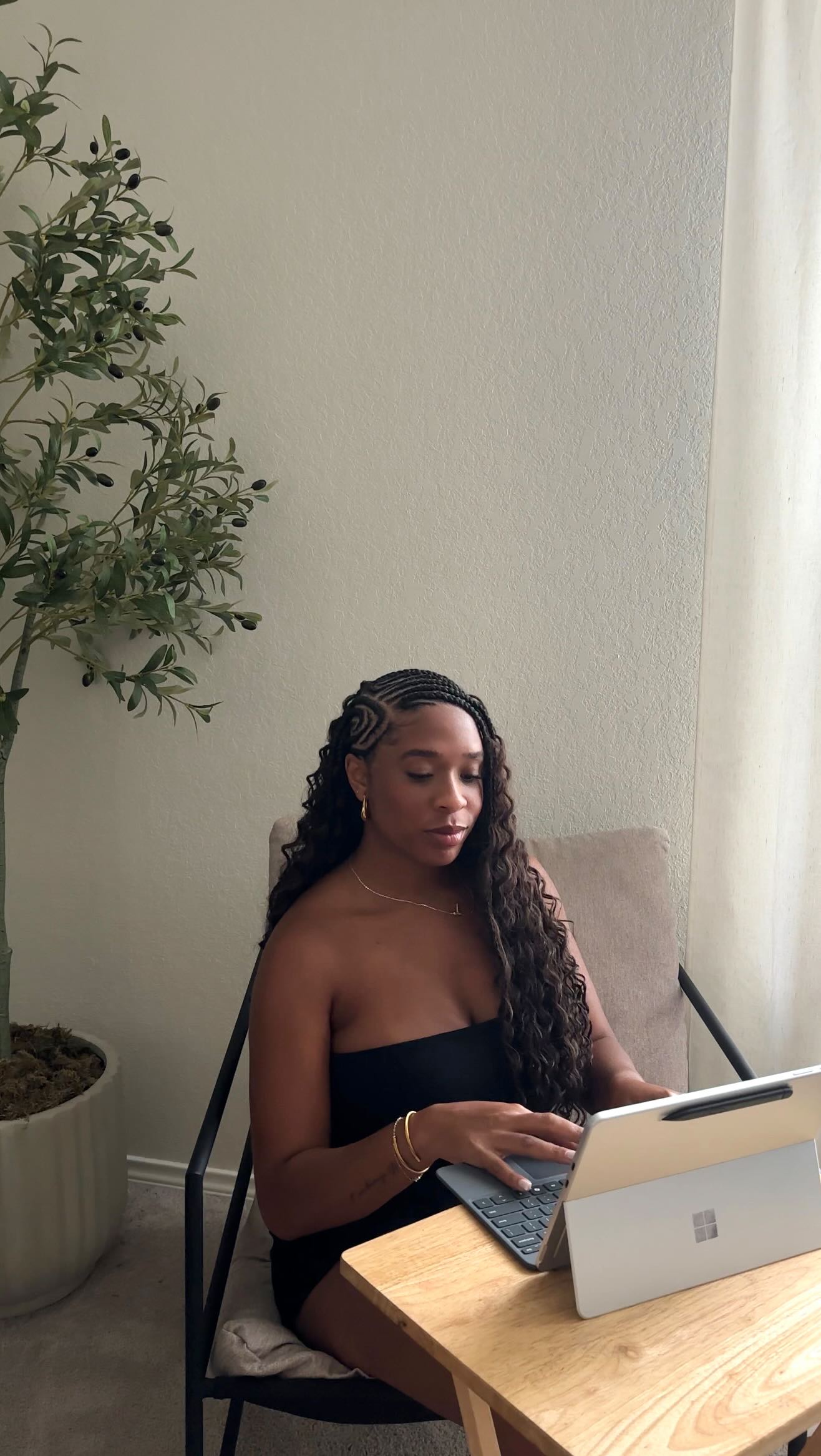 Instagram post by @tallyjoycee for Microsoft Surface. Caption reads: #SurfacePartner Being a busy bee can be a lot of....