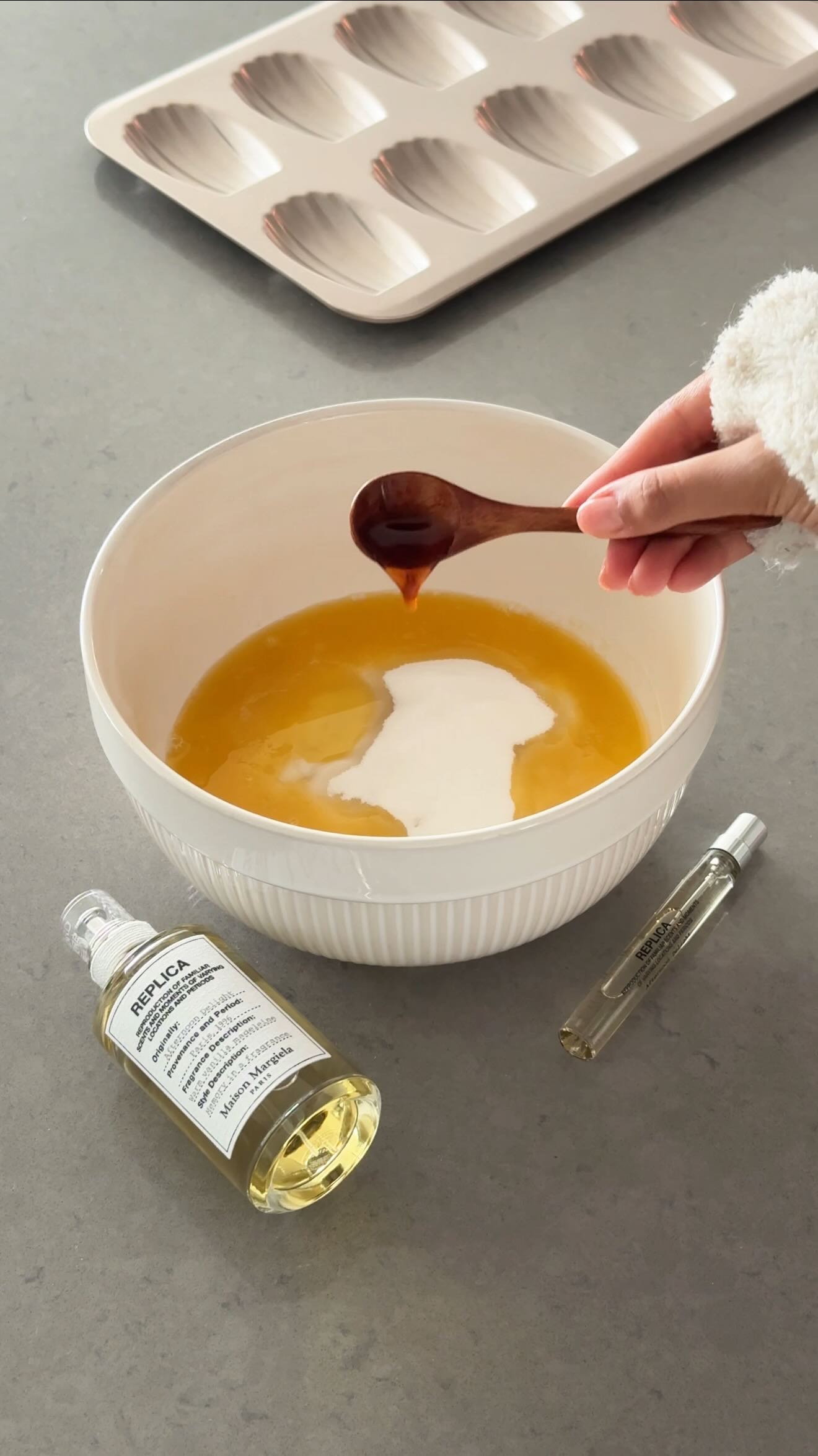 Instagram post by @vishakhalaka for Maison Margiela Fragrances. Caption reads: a holiday fragrance that smells like warm, fresh....