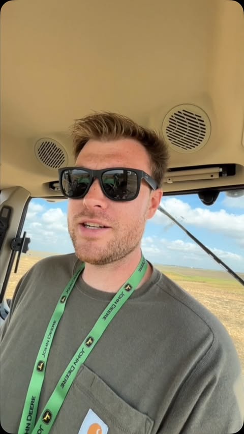 Instagram post by @sonnefarms for John Deere. Caption reads: My First Experience with a MY27 6M from @johndeere....