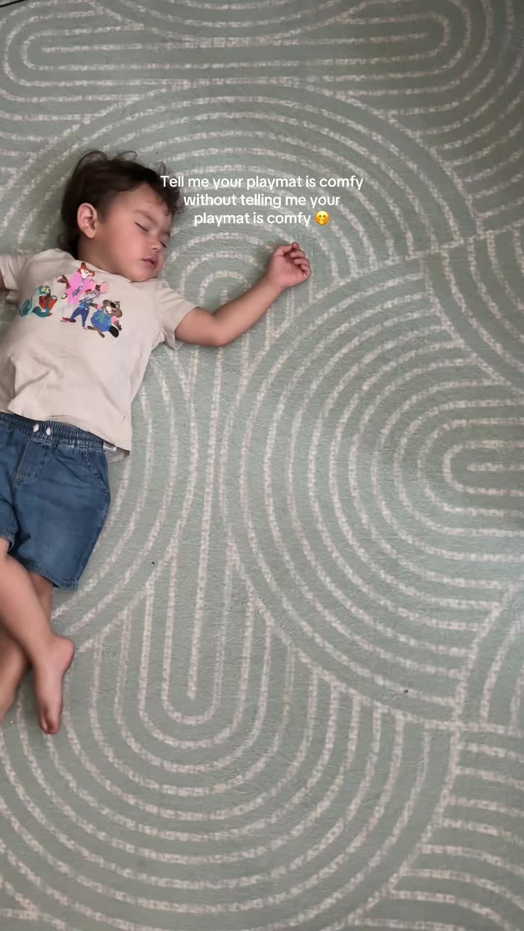 TikTok post by @_mommakayla for HULOOSLEEP. Caption reads: Can't believe he fell asleep like this 😂 @Huloo....