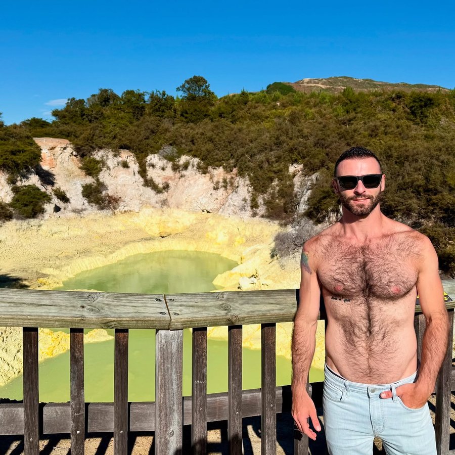 Instagram post by @gianniberlin88 for SCRUFF. Caption reads: [...] #newzealand #italian #adventures #scruff....