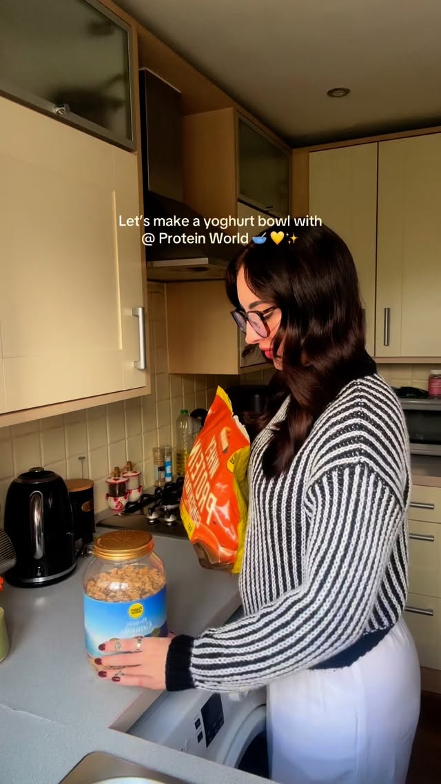 Instagram post by @jessydiaries_ for Protein World. Caption reads: Yoghurt bowls are my FAVOURITE time of the day,....