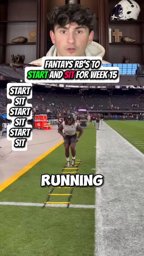 Instagram post by @the_brokowskis for Yahoo. Caption reads: Start/sit these RBs to win your playoff matchup....