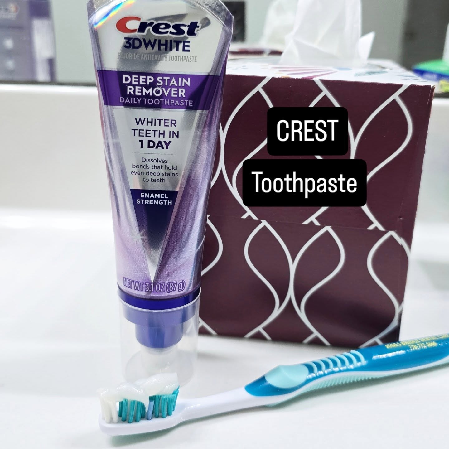 Instagram post by @iceeresults for Crest. Caption reads: @influenster @crest #complimentary [...].