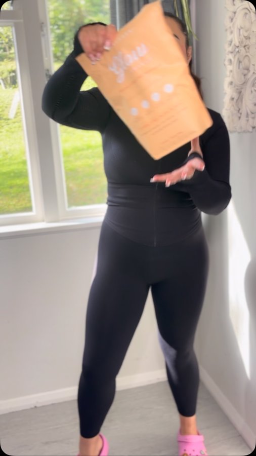 Instagram post by @auntybunda for The Collagen. Caption reads: [...] Shake & Glow Challenge this May with The....