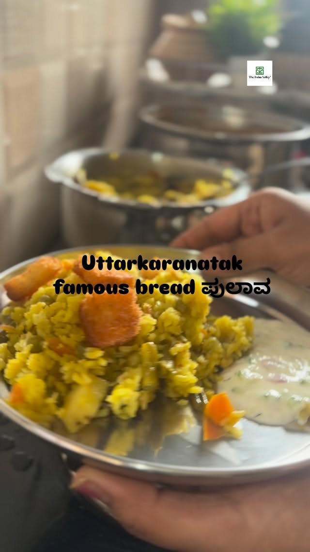 Instagram post by @laxmi_shedabal for The Indus Valley. Caption reads: Uttarkaranatak famous bread ಪುಲಾವ 
.
.
 .
“missed....