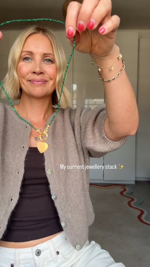 Instagram post by @ashley.dainty for Abercrombie & Fitch. Caption reads: A few new additions to my jewellery stack ✨ You....