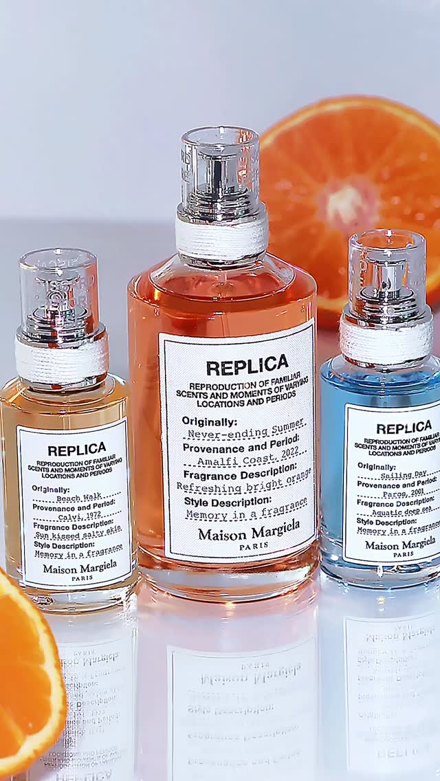 Instagram post by an influencer for Maison Margiela Fragrances. Caption reads: [...] scents from @maisonmargielafragrances 🌴✨ 🍋....