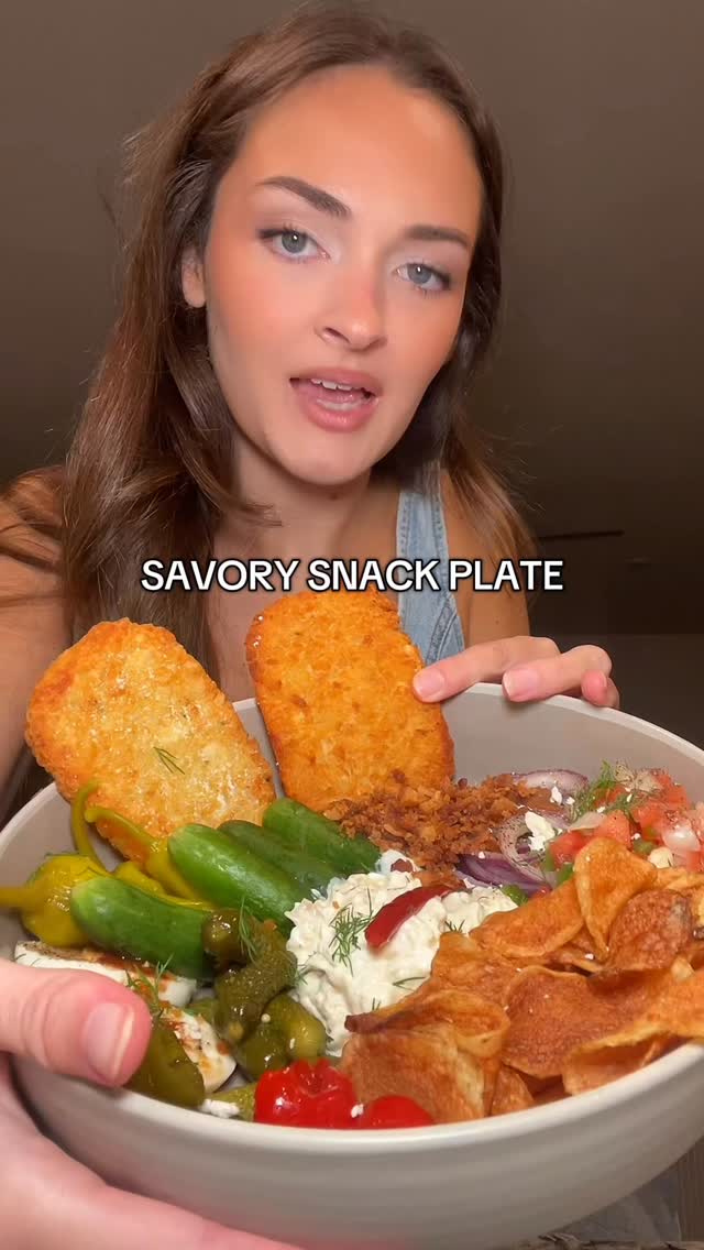 Instagram post by @simplystephjaye for Good Foods. Caption reads: Maybe my best savory snack plate yet 🤤 you can....