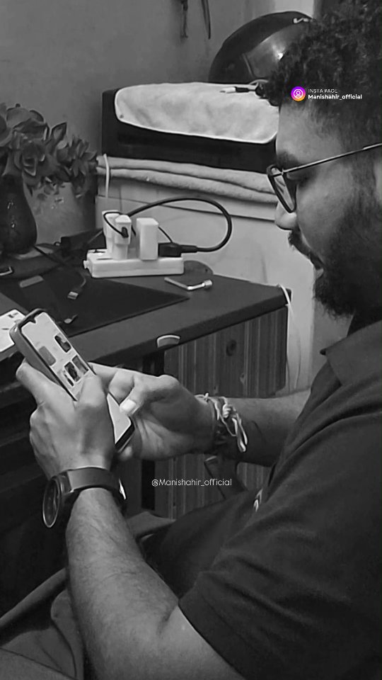 Instagram post by @manishahir_official for Portronics. Caption reads: 💻🔥 Work smart, not hard!
Say goodbye to neck....