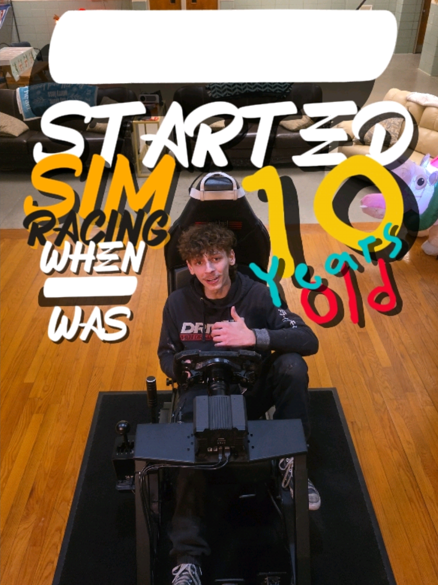 TikTok post by @riley.lh for MOZA Racing. Caption reads: Thanks to @MOZA Racing for making amazing Sim....