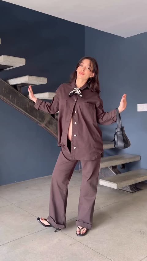 Instagram post by @maitesophiac for Bae The Label. Caption reads: 4 looks to style a 31-week bump<3 @baethelabel....