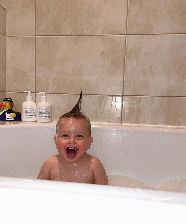 Instagram post by @homewithshan for This Works. Caption reads: AD Let’s talk sleep: G’s sleep is so up and down,....