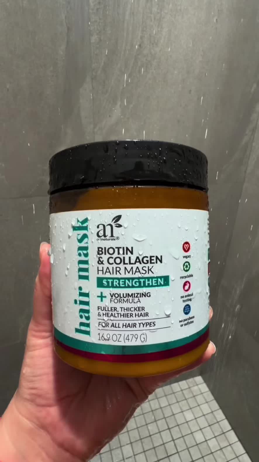 TikTok post by @mrsmariamukendi for artnaturals. Caption reads: One of my favorite hair masks 🤩 @artnaturals....