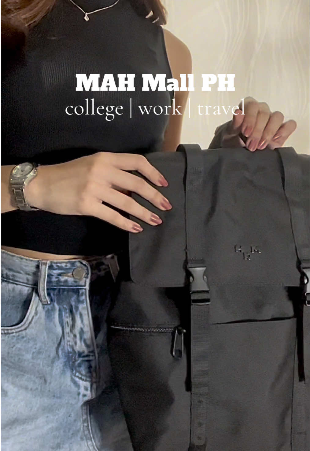 TikTok post by @mariaaalthea for MaH Official. Caption reads: thanks for sending me this @MAH Mall 🤍🥹 #Mahmall....