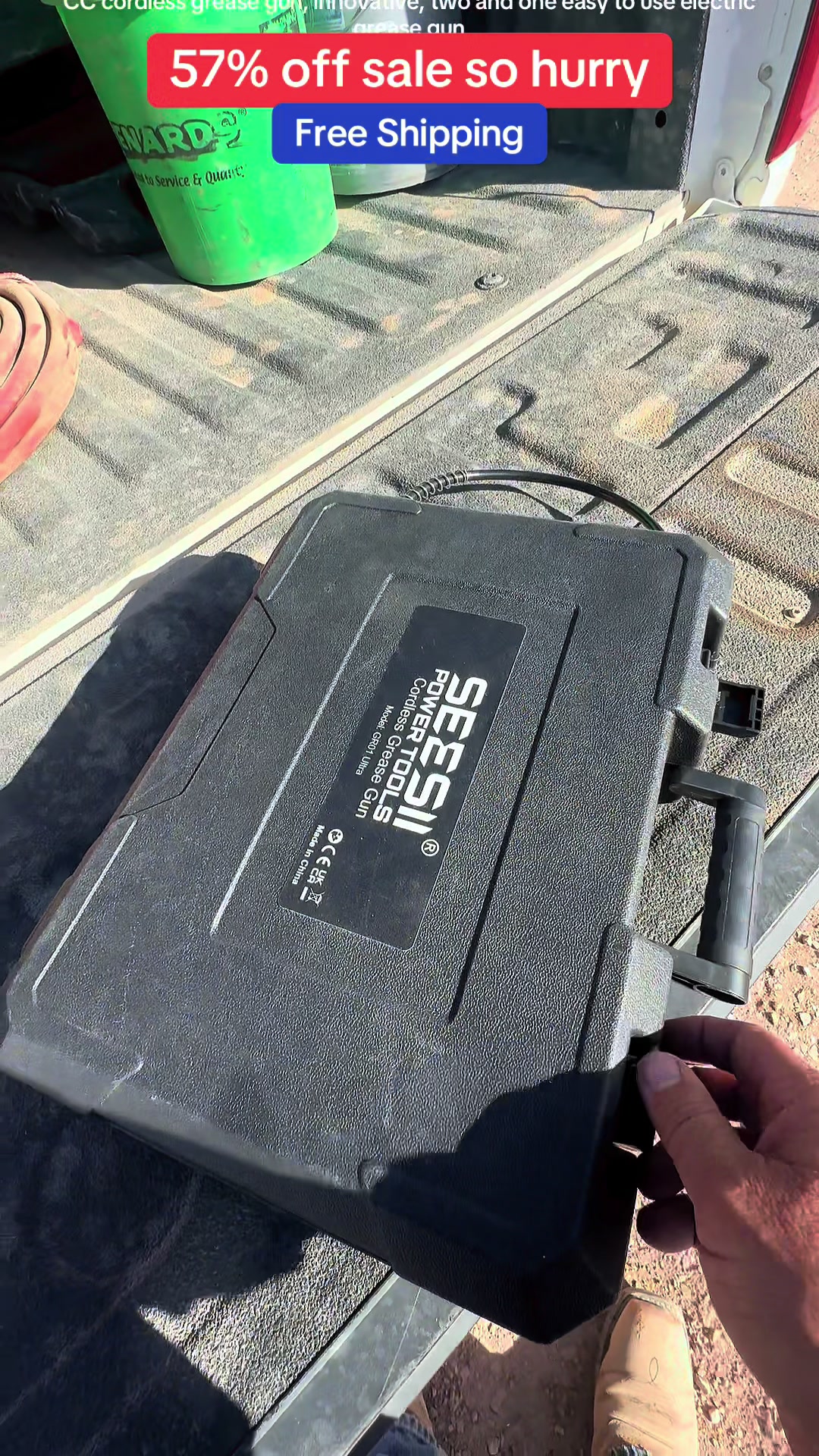 TikTok post by @talovich3 for Seesii. Caption reads: SEESII cordless grease gun, innovative, two and....