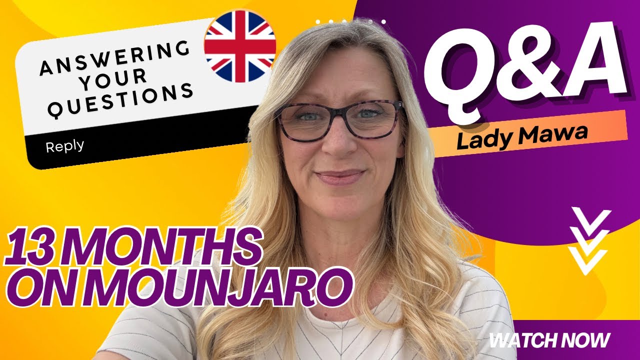 YouTube post by @ladymawa for Degusta Box. Caption reads: Q&A: Answering your questions about my mounjaro....