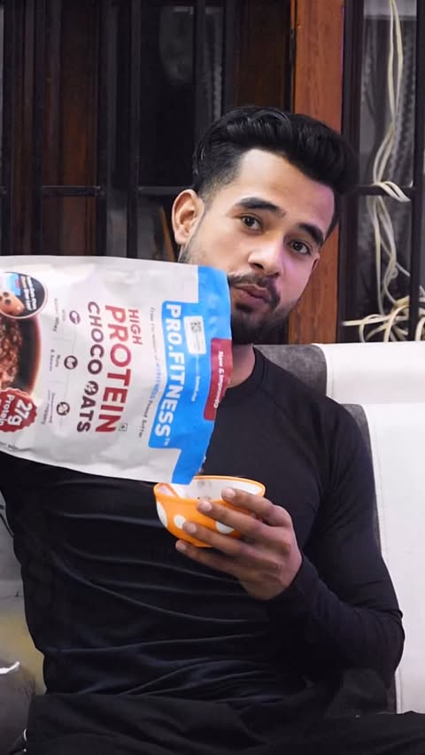 Instagram post by @nikhil_goswami0 for MyFitness. Caption reads: Health ka tasty partner . . . @myfitness choclates....
