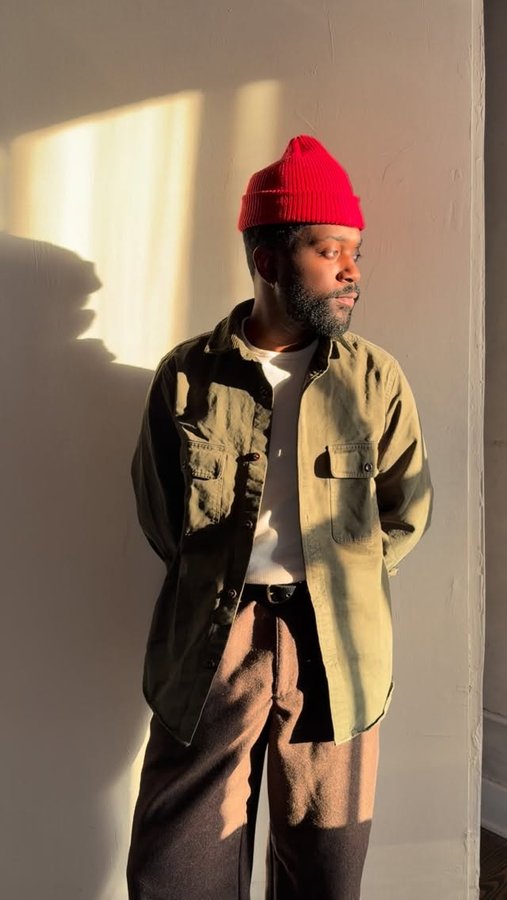 Instagram post by @fitting_in_now for Banana Republic. Caption reads: A craftsman’s dream is a great overshirt.....