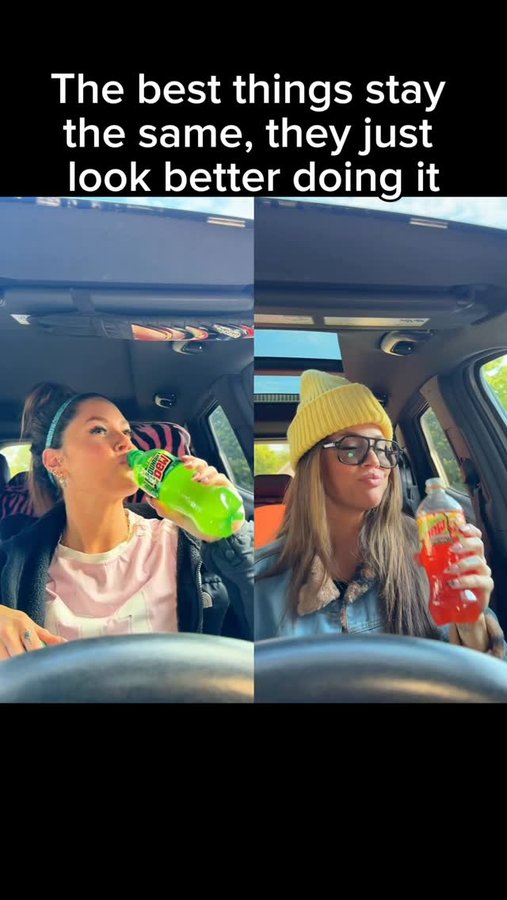 Instagram post by @chelsey_m_firth for Casey’s. Caption reads: Me in the 2000s with a Mountain Dew in hand 🤝 Me....