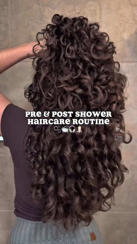 Instagram post by @laurenpiluso for Politics and Prose. Caption reads: pre & post shower haircare routine ft. custom made....