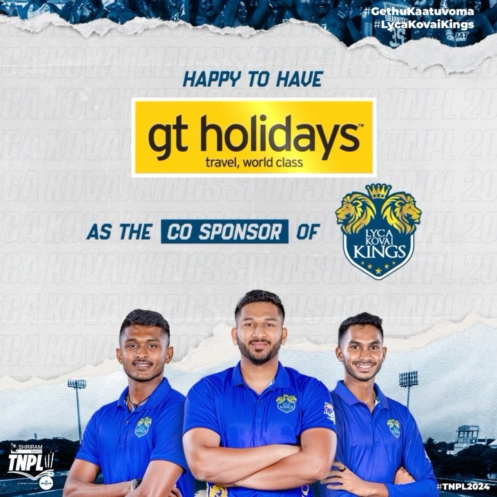 Instagram post by @lycakovaikings for GT Holidays. Caption reads: Excited to join hands with @gtholidays.in again as....