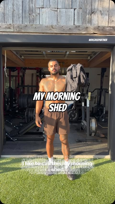 Instagram post by @jalen_noble for Degree. Caption reads: My morning shed @degree 🏋🏾‍♂️ #DegreePartner.