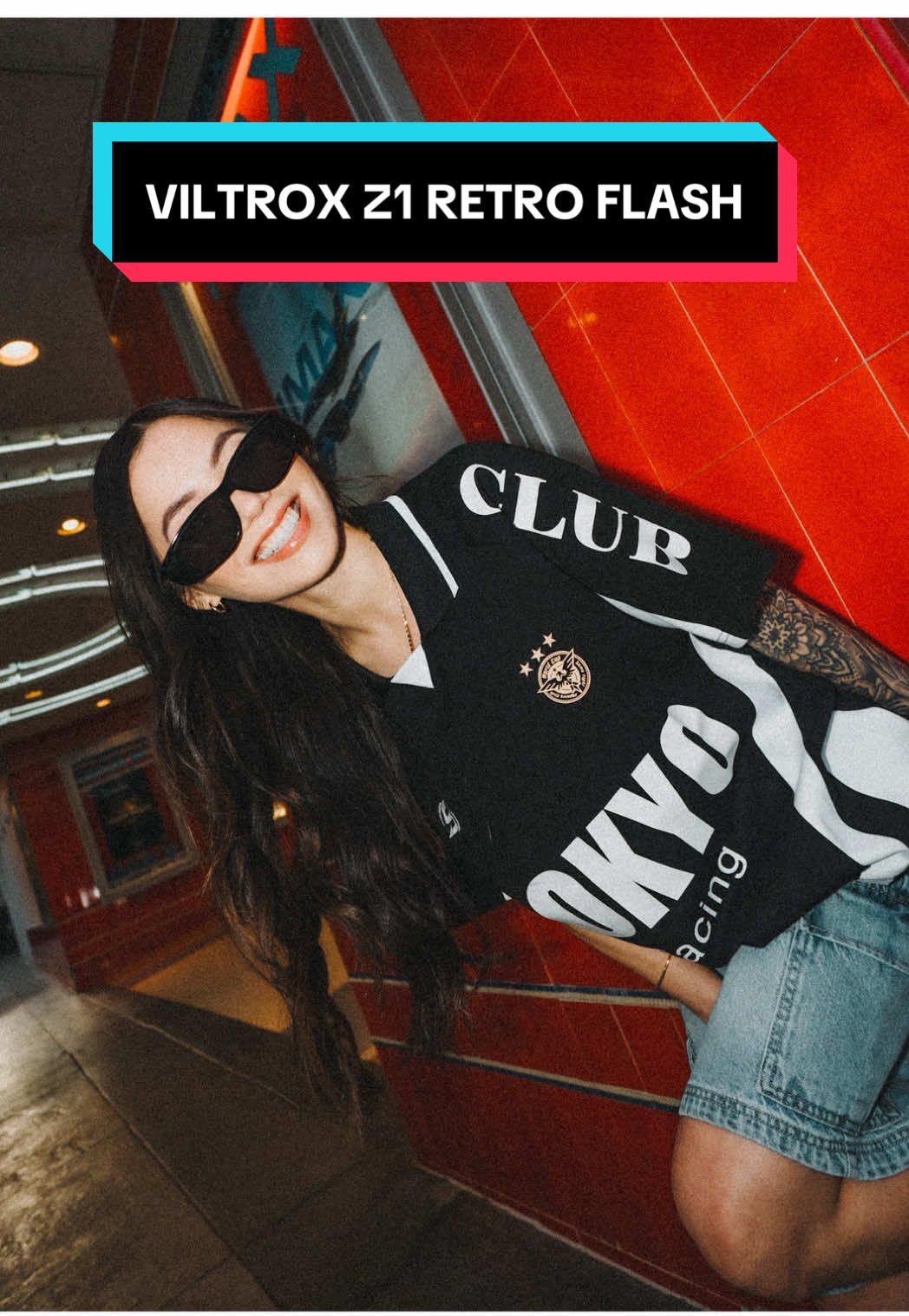 TikTok post by @memomedia_ for Viltrox. Caption reads: [...] I’m here for it! 📸 Shooting with the....