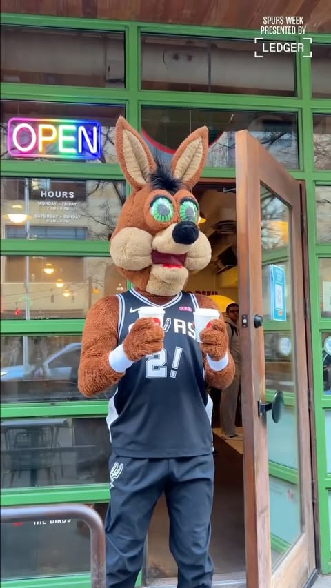Instagram post by @spurscoyote for Ledger. Caption reads: We heard you needed a carrier so we called in a....