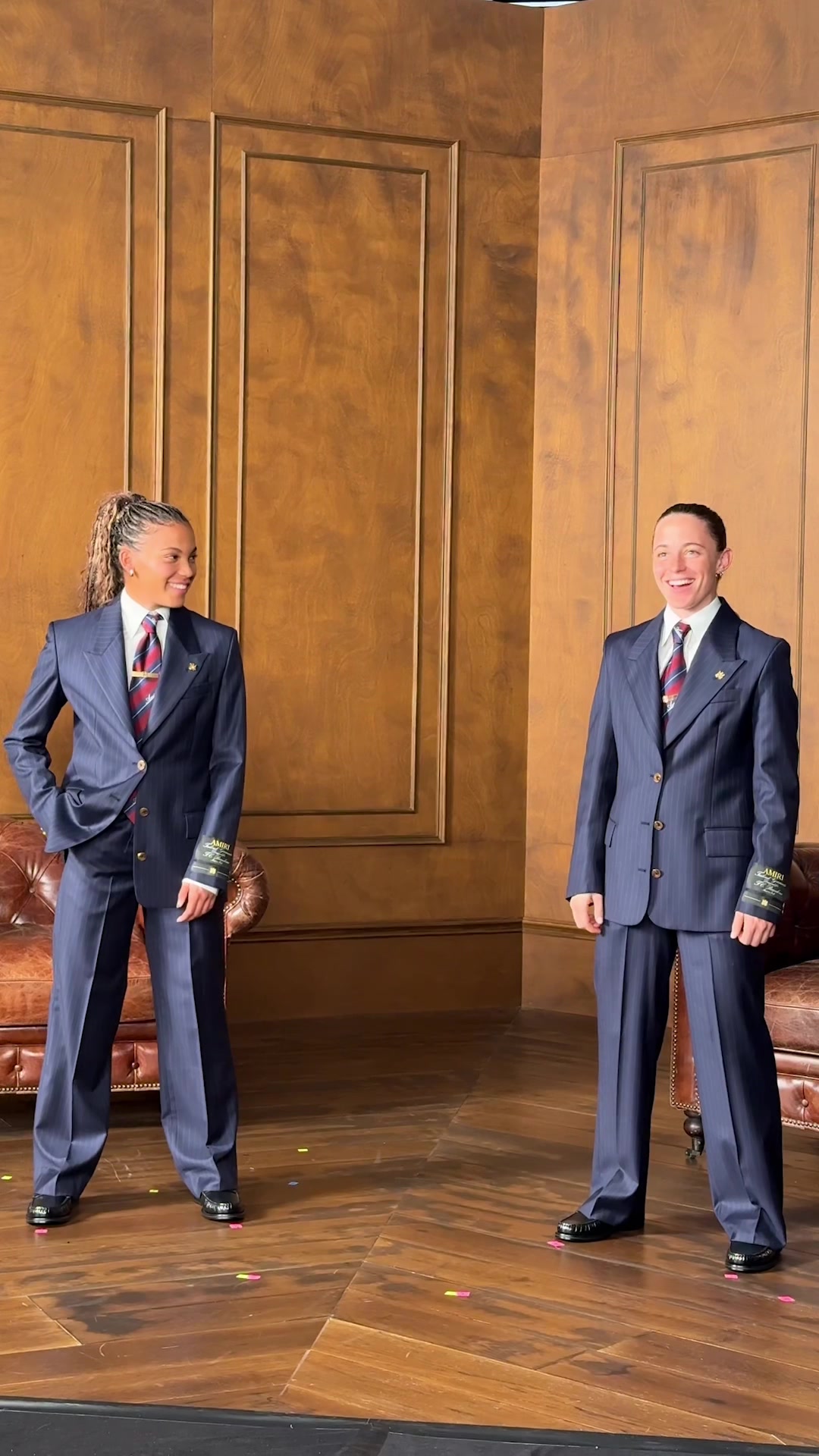 TikTok post by @fcbfemeni for AMIRI. Caption reads: [...] blaugrana amb mirada moderna 💙❤️ @AMIRI |....