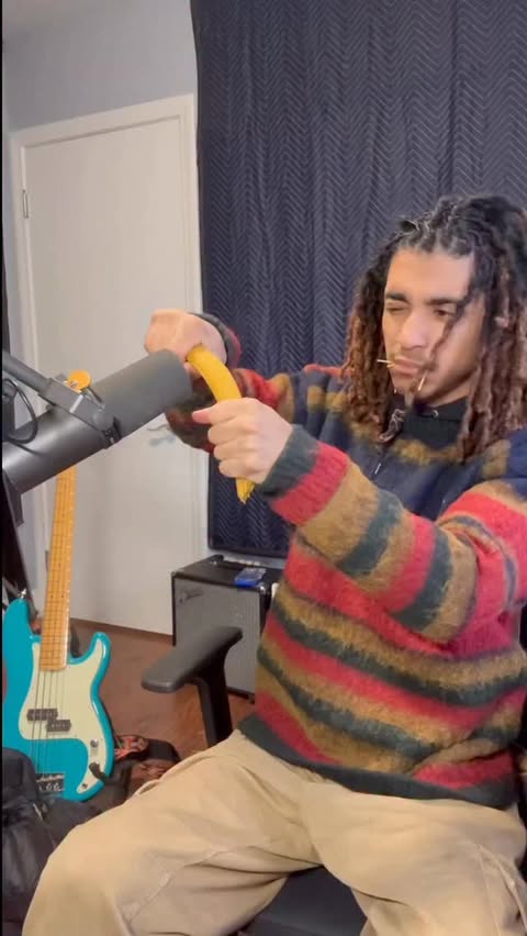 Instagram post by @ike.moemeka_ for BandLab. Caption reads: Found Sound drum kit with @bandlab sampler 🍝 Try....