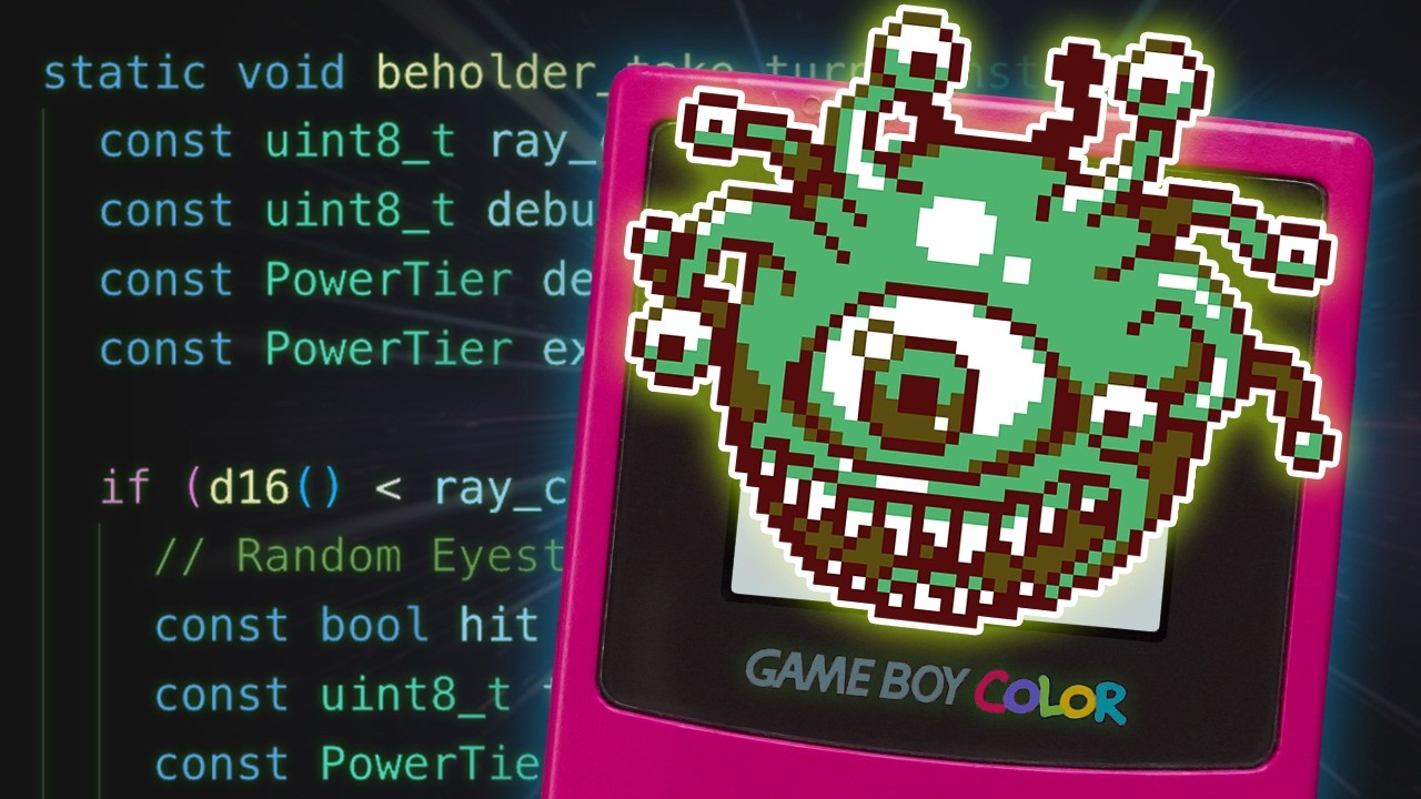 YouTube post by @NesHacker for Brilliant.org. Caption reads: I made a D&D Game for the Game Boy.