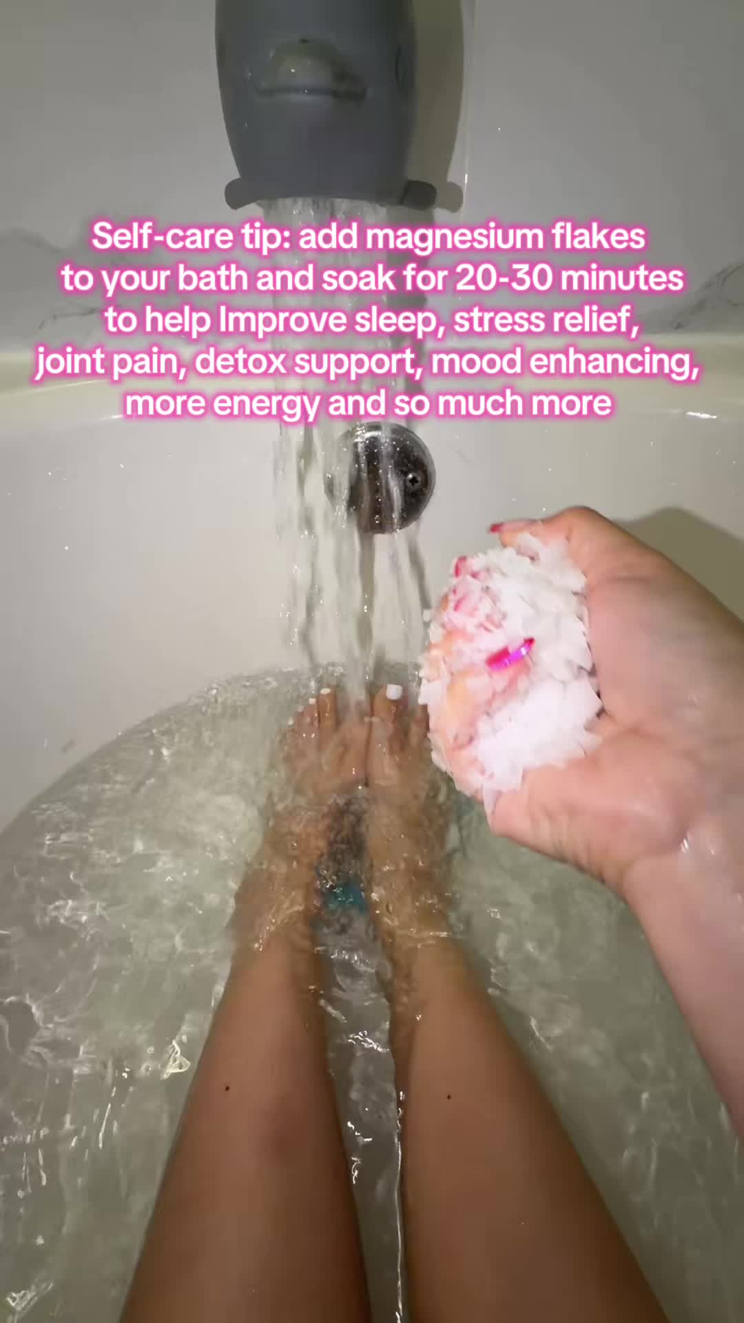 TikTok post by @jessica_nunez_ for Enviromedica. Caption reads: [...] when I take Magnesium baths 🛀🛀🛀....