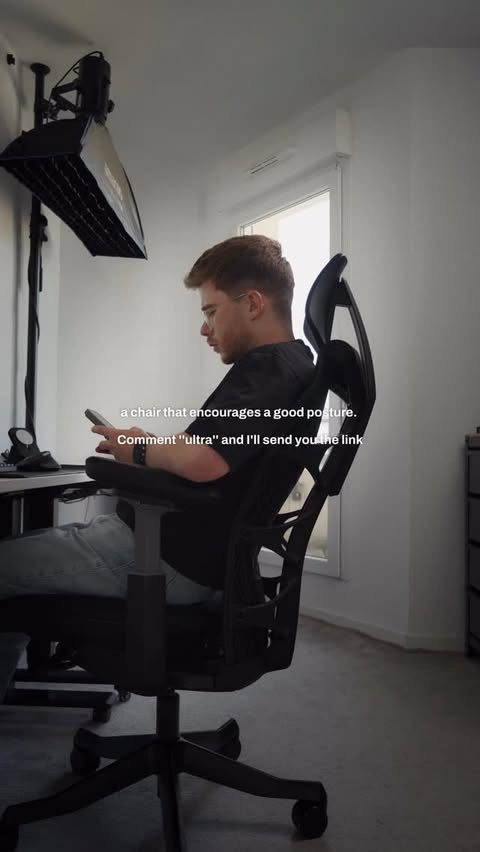 Instagram post by @mats.visuals for Autonomous. Caption reads: I finally found the chair I actually needed. I’ve....