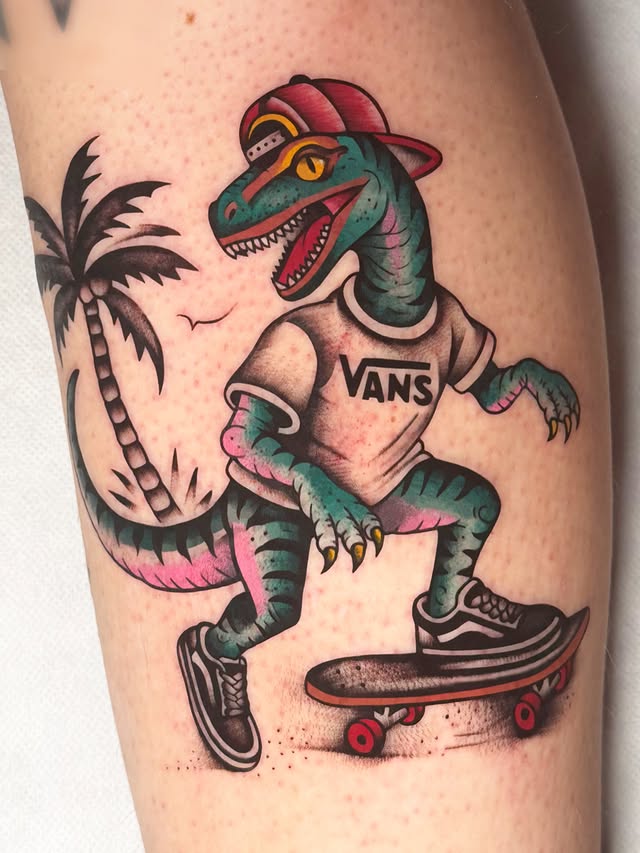 Instagram post by @saschi_mccormack for Cheyenne - Professional Tattoo Equipment. Caption reads: We’ll take it back Broken dagger, southern swagger....