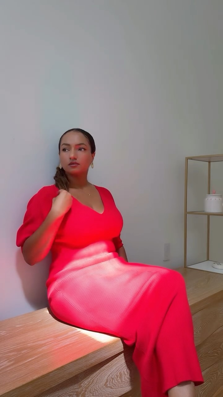 Instagram post by @taccararae for Ted Baker. Caption reads: red was the assignment — ted baker was the answer....