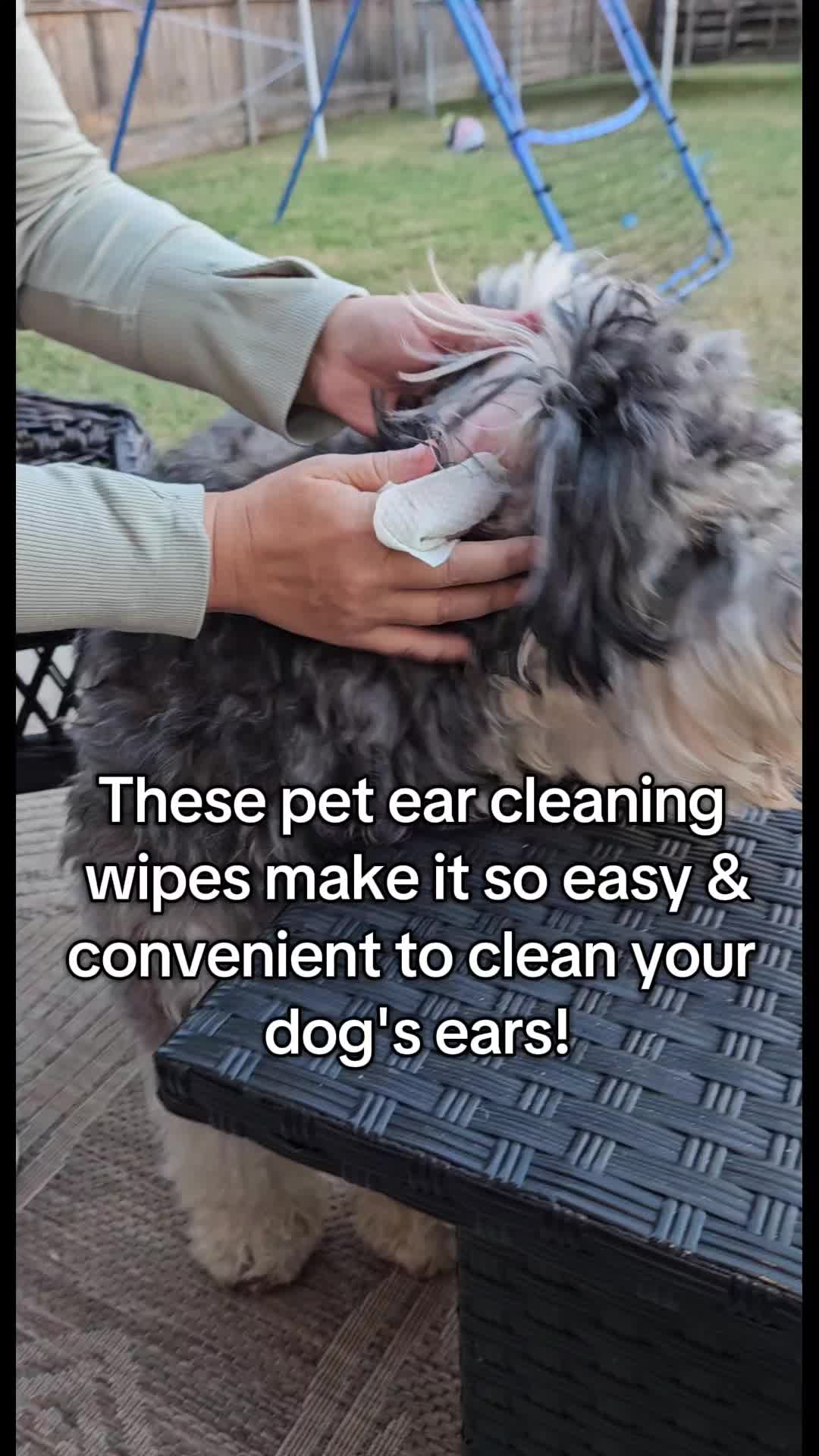 TikTok post by @charlie202306 for PetMD Store. Caption reads: @PetMDStore These  dog ear wipes are so quick &....