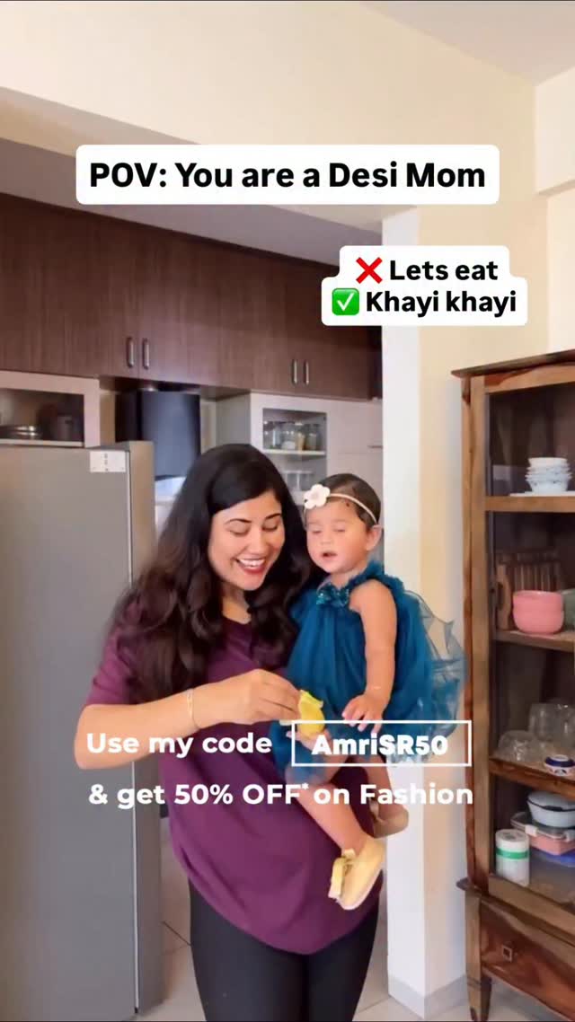 Instagram post by @amritasbhardwaj for Babyhug. Caption reads: Desi mom love speaks its own language.❤️

Search....
